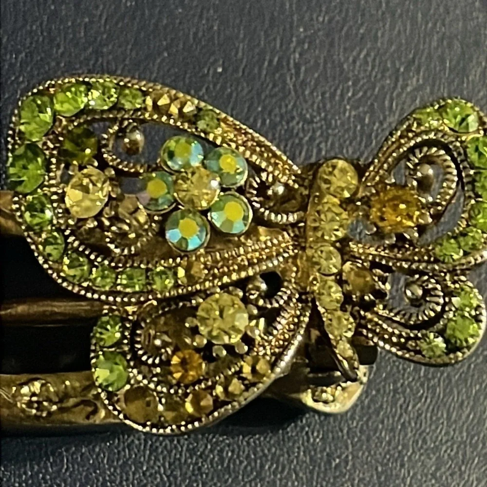 Vintage Wien Victorian butterfly with Australian crystals hair clip
